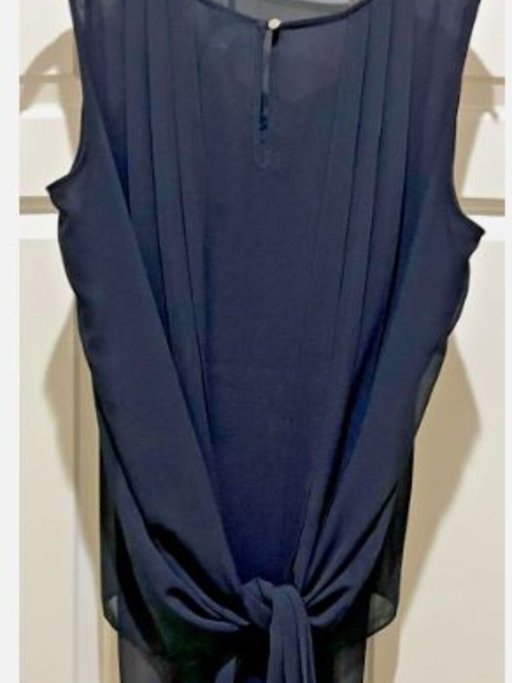 Chico's Black label Modern Sheer Black Front-Tie Cover-Up Top size 2 US L 12